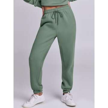 ANRABESS Women's Two Piece Outfits Long Sleeve Crop Sweatshirt and Jogger Pants Lounge Sweatsuit Sets Tracksuit with Pockets Large