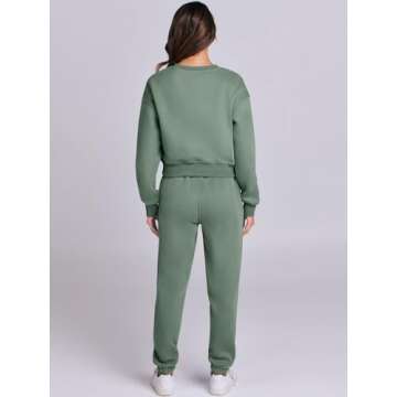 ANRABESS Women's Two Piece Outfits Long Sleeve Crop Sweatshirt and Jogger Pants Lounge Sweatsuit Sets Tracksuit with Pockets Large