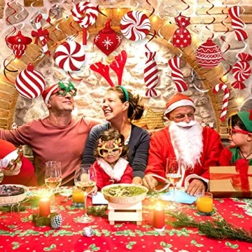 Funrous 56 Pcs Christmas Candy Hanging Swirls Decorations