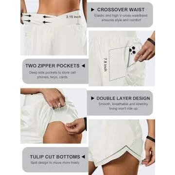 Blooming Jelly Women's High Waisted Workout Shorts