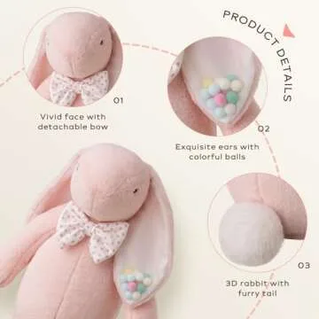 Ashler Easter Bunny Pillow - Soft, Playful & Colorful