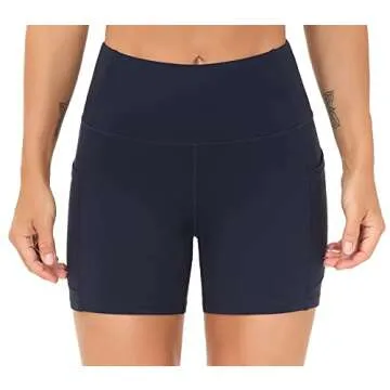 High Waist Yoga Shorts for Women with Pockets and Tummy Control