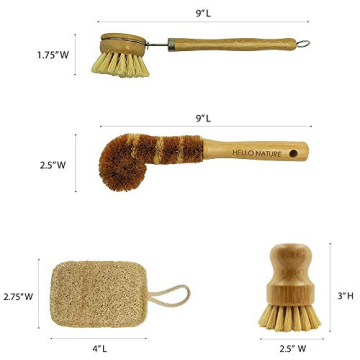 Eco-Friendly 6pcs Kitchen Brush Set – Hello Nature