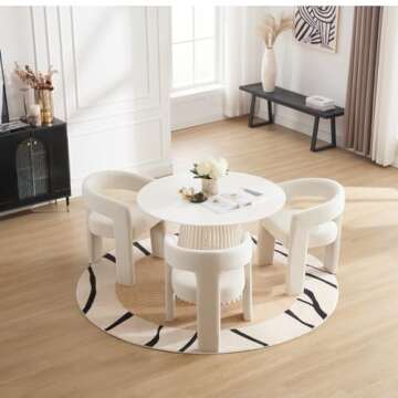 DAYALANE Modern Barrel Dining Chairs Set of 4, Upholstered Accent Kitchen Chair with Arms Comfy Velv...