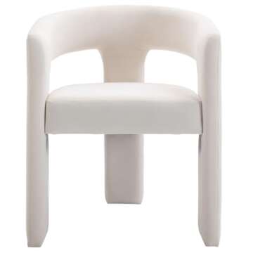 DAYALANE Modern Barrel Dining Chairs Set of 4, Upholstered Accent Kitchen Chair with Arms Comfy Velvet Side Chair for Living Room/Home Office/Reception, Velvet Cream