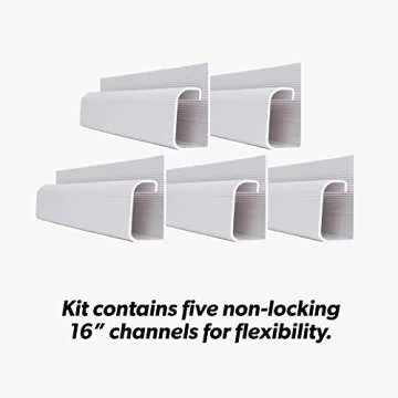 J Channel Cable Management - 5-Pack 16-Inch Wire Organizers for Cords - Cord Hider Kit for Desk, Office, and Kitchen Use by Simple Cord (White)