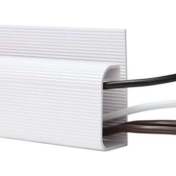 J Channel Cable Management - 5-Pack 16-Inch Wire Organizers for Cords - Cord Hider Kit for Desk, Office, and Kitchen Use by Simple Cord (White)