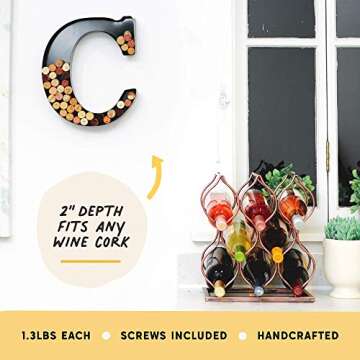 Will's Metal Monogram Wine Cork Holder - Unique Gifts