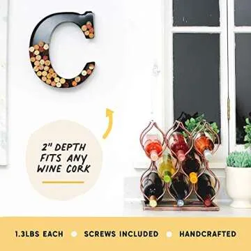 Will's Metal Monogram Wine Cork Holder - Unique Gifts