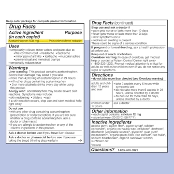 Genexa Clean Acetaminophen Extra Strength Pain Reliever