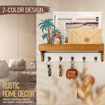 Rebee Vision Key Holder - Rustic Wall Storage and Organizer