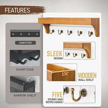 Rebee Vision Key Holder - Rustic Wall Storage and Organizer