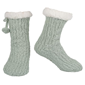 BenSorts Winter Thick Slipper Socks for Women Holiday Gift Warm Cozy Soft Fleece House Socks Slipper...