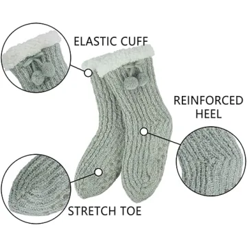 BenSorts Winter Fuzzy Slipper Socks for Women