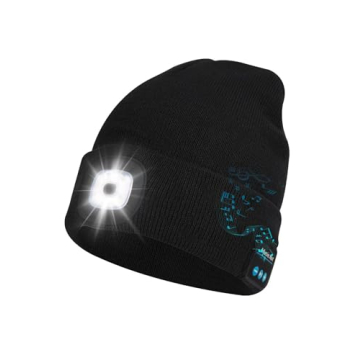 Keains Bluetooth Beanie with Light, Musical Knit Hat with Headphones and Built-in Speaker Mic, Gifts...