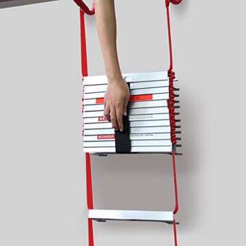 Hausse 25 Ft Retractable Fire Escape Ladder for Safety