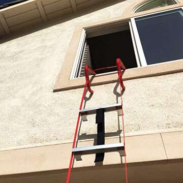 Hausse 25 Ft Retractable Fire Escape Ladder for Safety