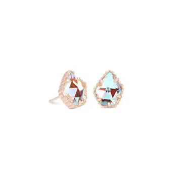 Kendra Scott Tessa Stud Earrings - Iridescent Rose Gold Fashion Jewelry