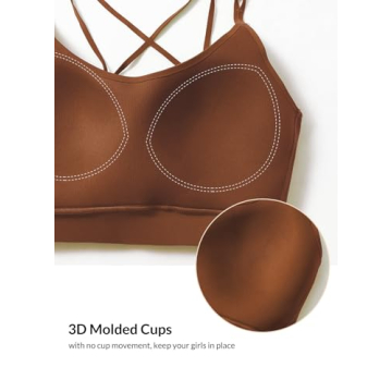 BALEAF Freeleaf Women's Sports Bra Longline, Molded Cup Yoga Bra Thin Strap Low Impact Workout Crop Tank Tops