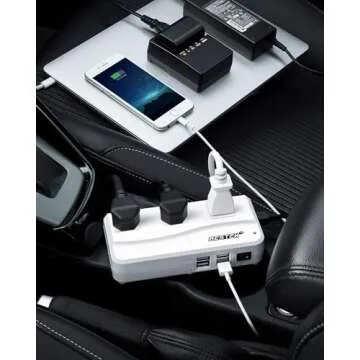 BESTEK 200W Power Inverter DC 12V to 110V AC Inverter with 4.2A 4-Port USB Car Adapter [ETL Listed]