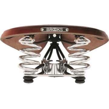 Brooks Saddles B66 Bicycle Saddle with Clamp for Men (Black Steel, Antique Brown)