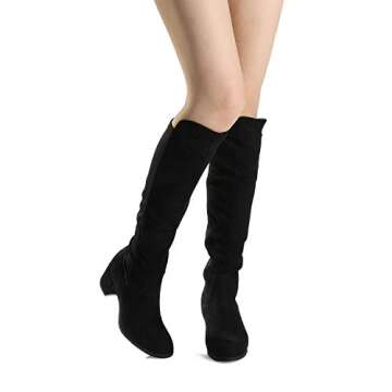 DREAM PAIRS Women's Black Knee High Stretchy Fashion Boots Size 7.5 M US Jennifer-3