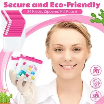 24 Reusable Pill Organizer Pouches for Travel Storage