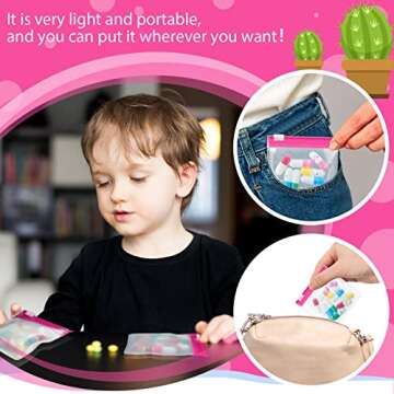 24 Pieces Pill Pouch Bags Zippered Pill Pouch Set Reusable Translucent Medicine Organizer Self Sealing Medicine Bag Travel Plastic Pill Bags with Slide Lock Pill Baggies for Pills Storage (Pink)