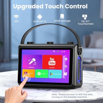 Verkstar Karaoke Machine for Adults, with Lyrics Display, 10.1" HD Screen, 2 Wireless Microphones, P...