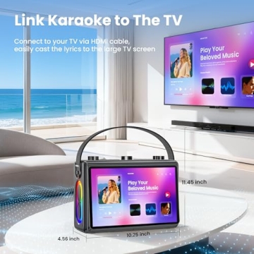 Verkstar Portable Karaoke Machine with HD Screen and Mic
