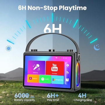Verkstar Portable Karaoke Machine with HD Screen and Mic