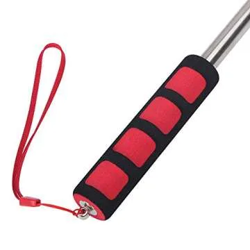 Enjoyist 4-Pack Assorted Color Telescoping Handheld Flagpole, Extendable Stainless Portable Steel Banner Tour Guides & Pointer for Teachers, with Clips (63'' Flagpole)