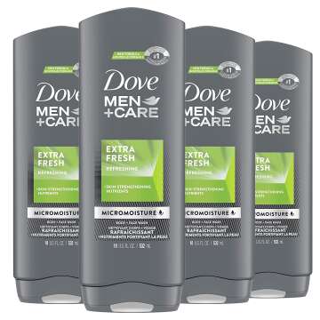 Dove Men+Care Body Wash - Fresh & Nourishing 4-Pack for Men