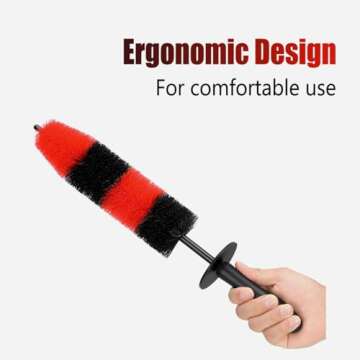 Fitosy Wheel Rim Brush, Soft Bristle Long Car Tire Detailing Washing Tool for Exhaust Tips Engine, Vehicle Motorcycles Auto Truck SUV RV, No Scratches