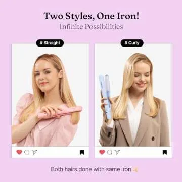 VODANA Professional Softbar Flat Iron - Ceramic Straightener with Patented Silicone Bar, Smooth & Quick Styling, Healthy Hair Solution, Dual Voltage for Worldwide Use(1 inch, Lavender)