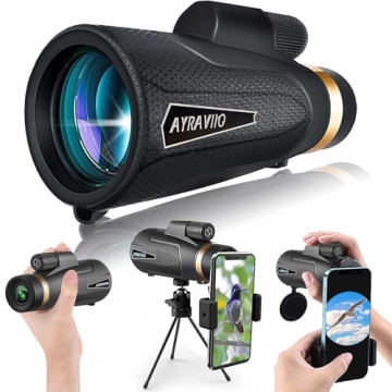 12x60 High Powered Monocular with Smartphone Holder
