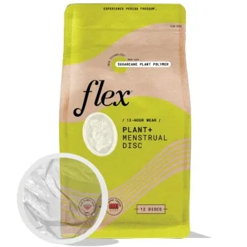 Flex Plant Plus Disc | Eco-Friendly Disposable Menstrual Discs | 12 Count