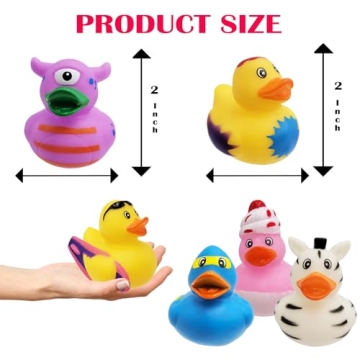 12-Pack Assorted Rubber Duckies Fun Bath Pool Toys