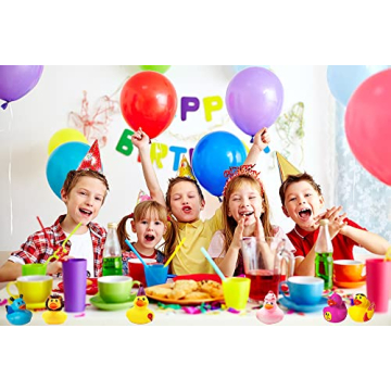 12-Pack Assorted Rubber Duckies Fun Bath Pool Toys