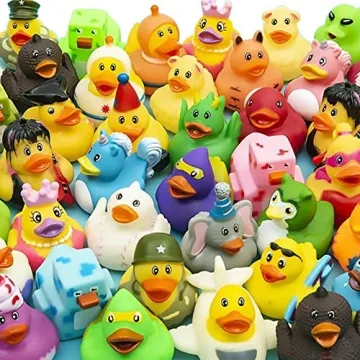 12-Pack Assorted Rubber Duckies Fun Bath Pool Toys