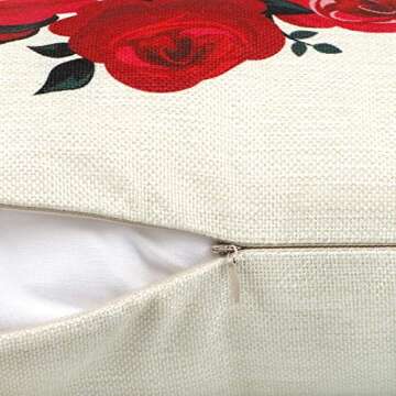 YGEOMER Valentine's Day Pillow Covers 18×18 Inch Set of 4 Valentine's Day Throw Pillow Covers Holiday Anniversary Wedding Cushion Pillow Case Valentine’s Day Decorations Throw Pillow Covers