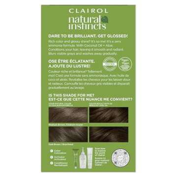 Clairol Natural Instincts Demi-Permanent Hair Dye, 5A Medium Cool Brown Hair Color, Pack of 1