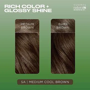 Clairol Natural Instincts Demi-Permanent Hair Dye, 5A Medium Cool Brown Hair Color, Pack of 1
