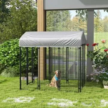 PawHut Outdoor Dog Kennel with Roof - Safe & Spacious Play Area