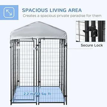 PawHut Heavy Duty Outdoor Dog Kennel with Roof