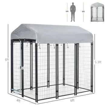 PawHut Heavy Duty Outdoor Dog Kennel with Roof
