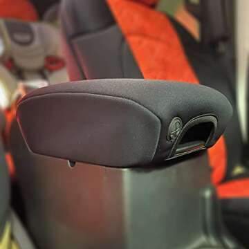 Koverz Neoprene Console Cover Armrest Pad with Keyhole Compatible with Jeep Wrangler JL JLU Gladiato...