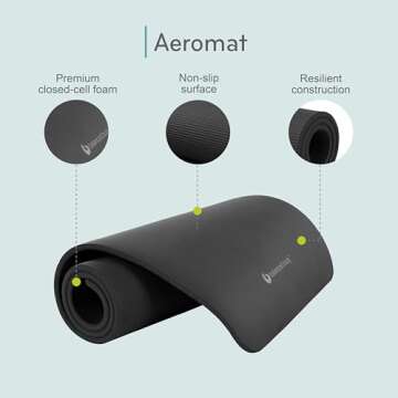 Aeromat Black - Premium Pilates & Yoga Exercise Mat