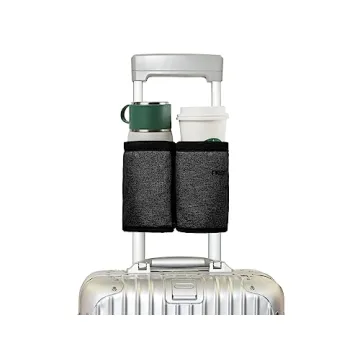 riemot Luggage Travel Cup Holder - Free Hand Drink Carrier  - Fits Roll-on Suitcase Handles - Ideal ...