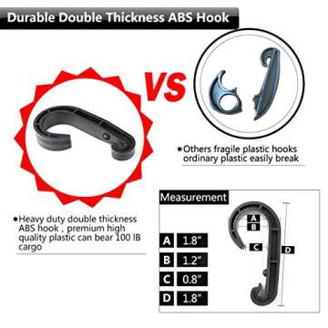 EZYKOO Cargo Nets 47" x 36",6mm Premium Bungee Cord Net,3" x 3" Grid Mesh Cargo Net,Auto Roof Tie-Down Net with 14 Hooks